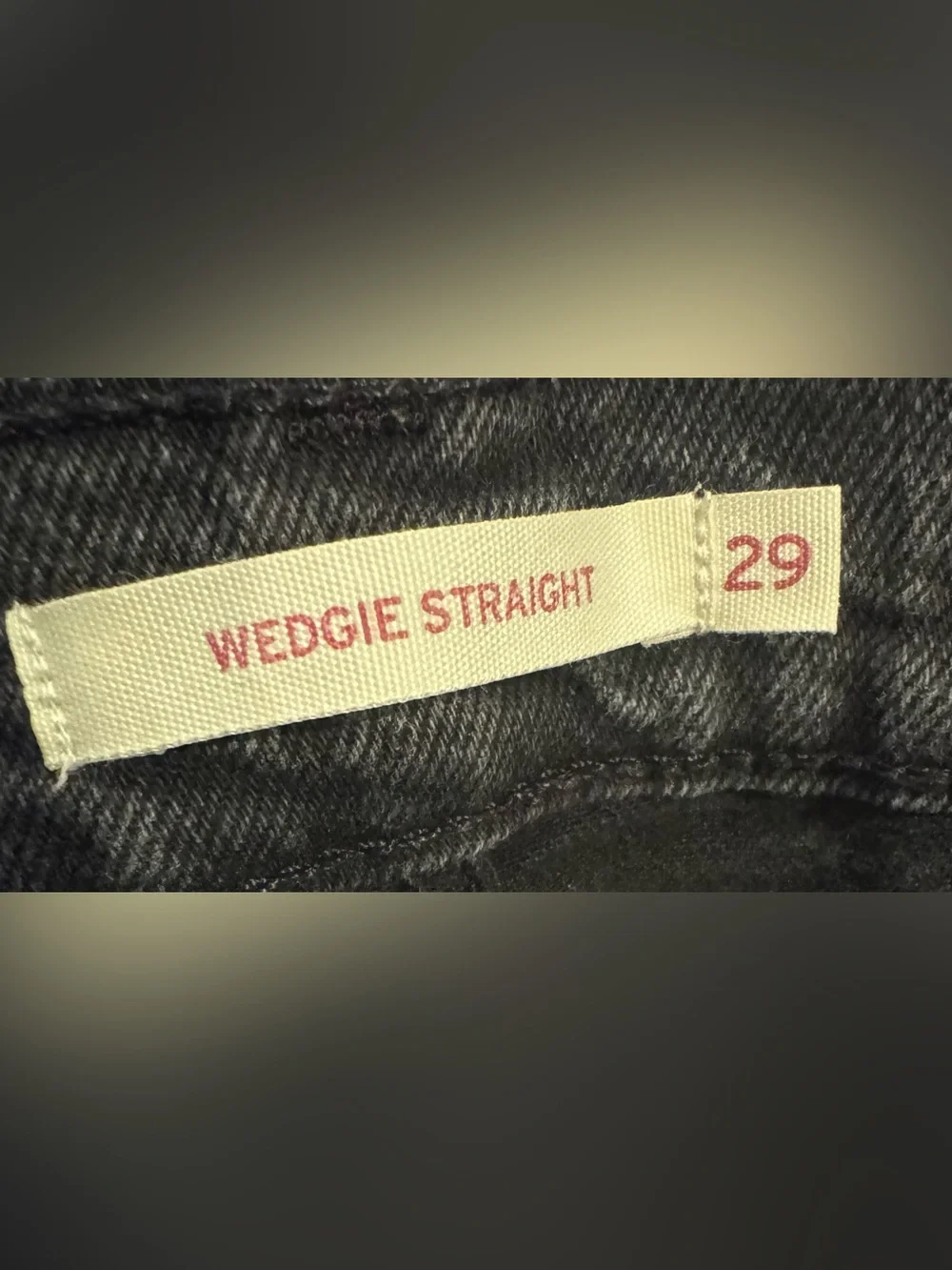 Levi's Black Black Wedgie Straight Leg Jeans with Knee Rip - Size 29/8
